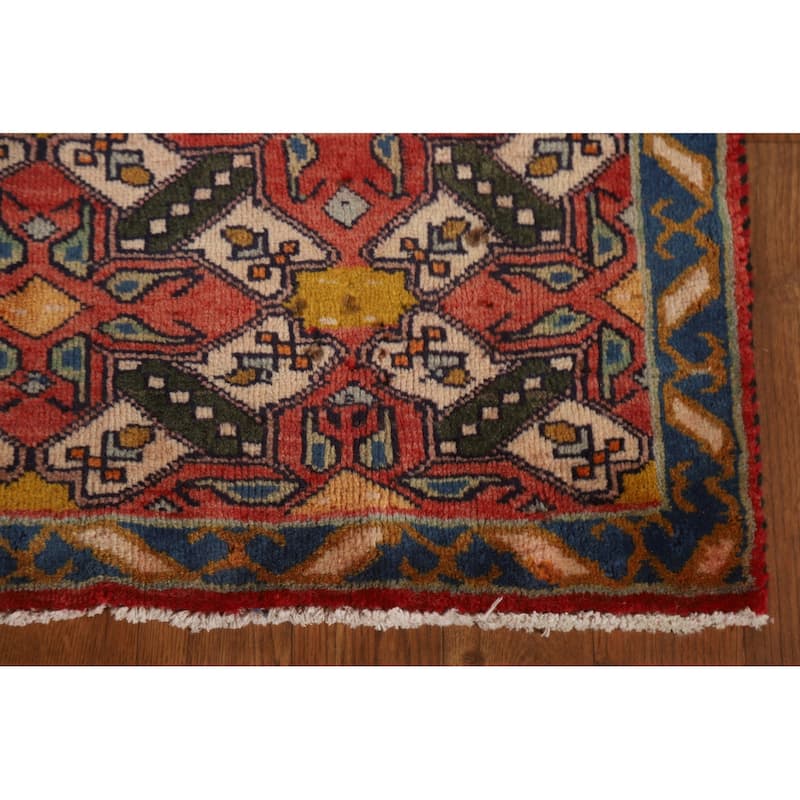 Geometric Tabriz Persian Vintage Area Rug Hand-Knotted Wool Carpet - 3'10"x 5'1"