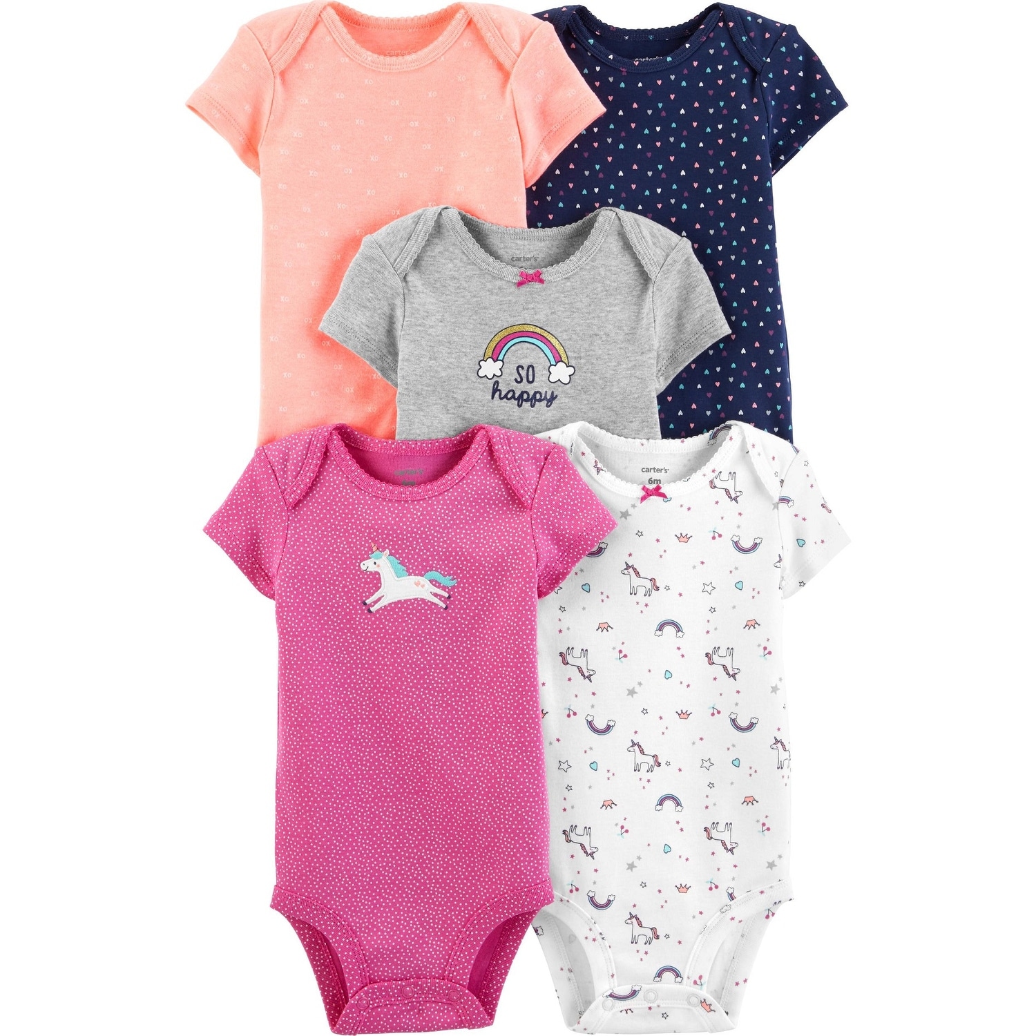 Clothes Shoes Accessories Baby Clothing Bundles Fashion Baby Girls Clothing Set 6pc Unicorn Sleepsuit Bodyvest Newborn 0 3 Months