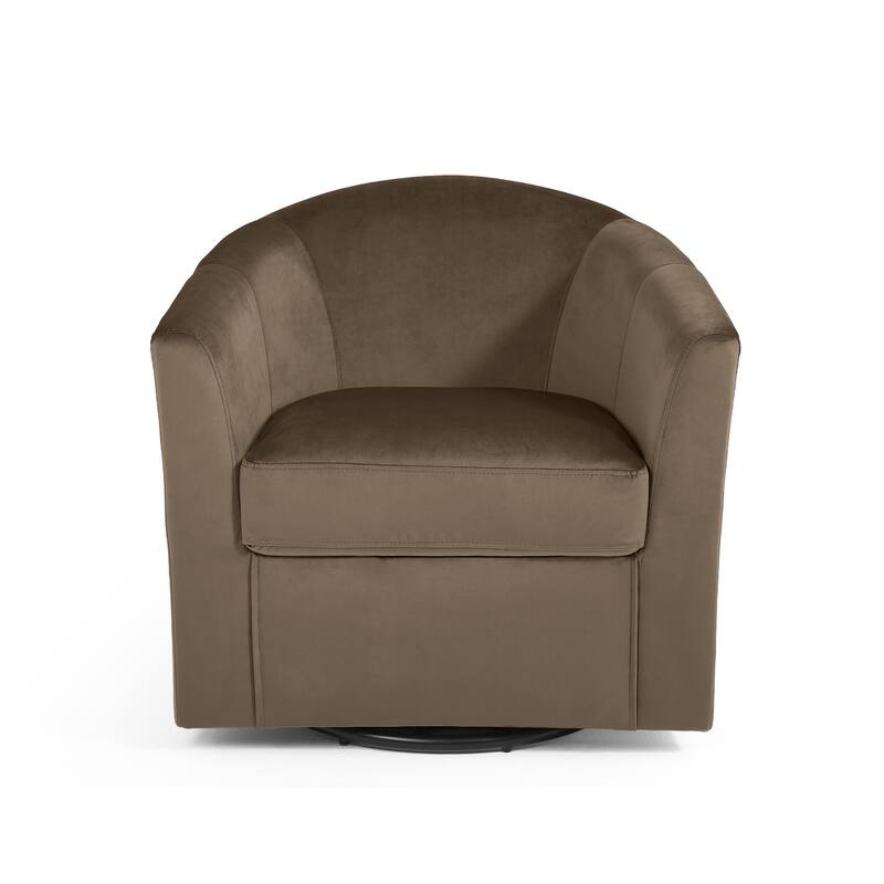 Modern Velvet Upholstered Swivel Barrel Chair for Living Room Lounge