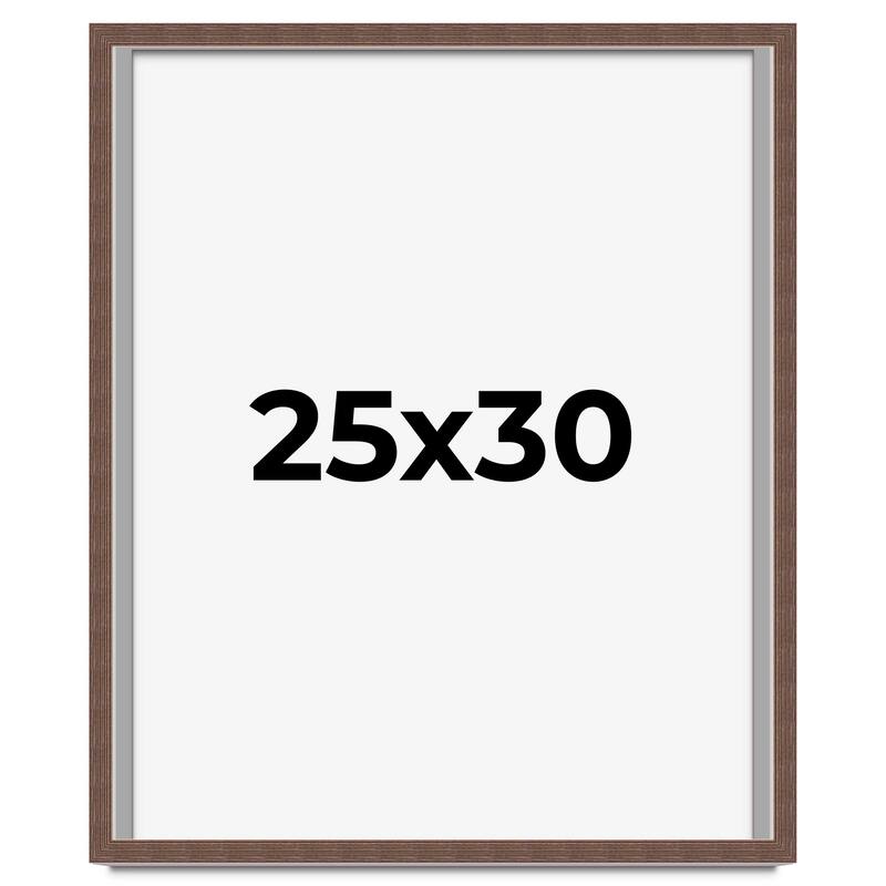 25x30 Shadow Box Frame Brown | 1.125 inches Deep Real Wood Rustic
