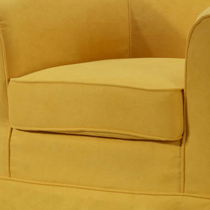 Swivel Accent Chair, Fabric Upholstery, Curved Back, Skirted - 28 Inch - 28" x 28" x 27.5"