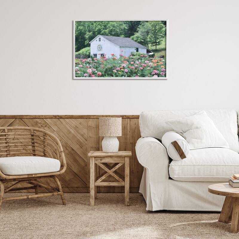 Stupell Countryside House in Garden Framed Giclee Art Design By Lori Deiter