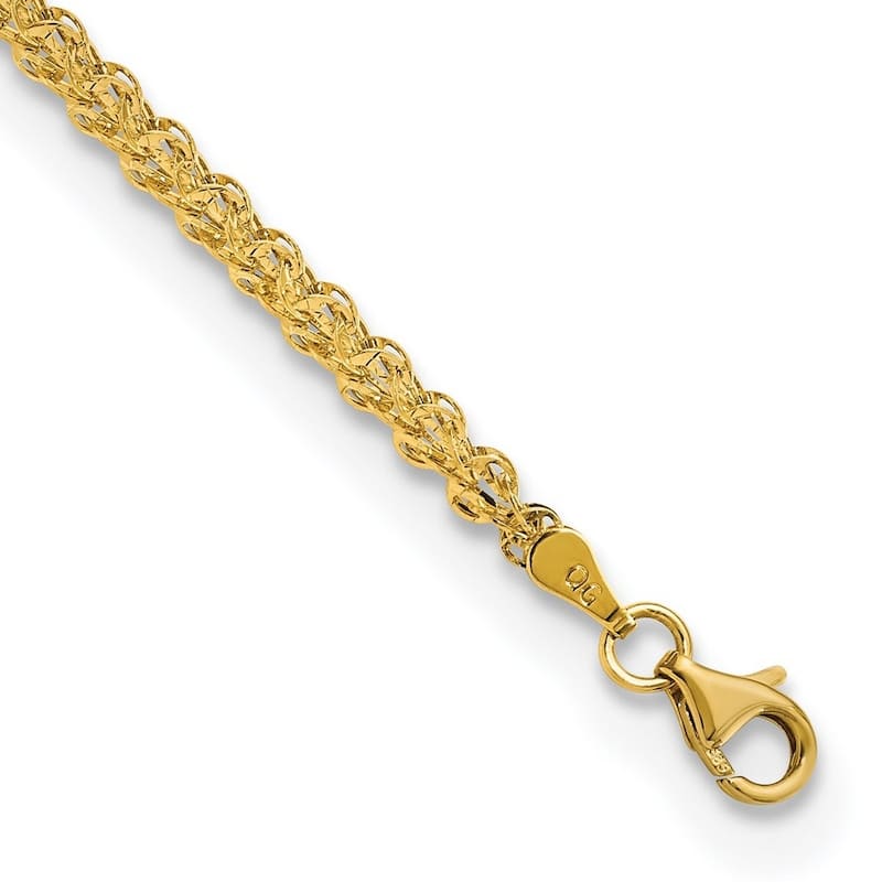 Curata 14k Yellow Gold Polished Fancy Link Bracelet 7.5 Inch
