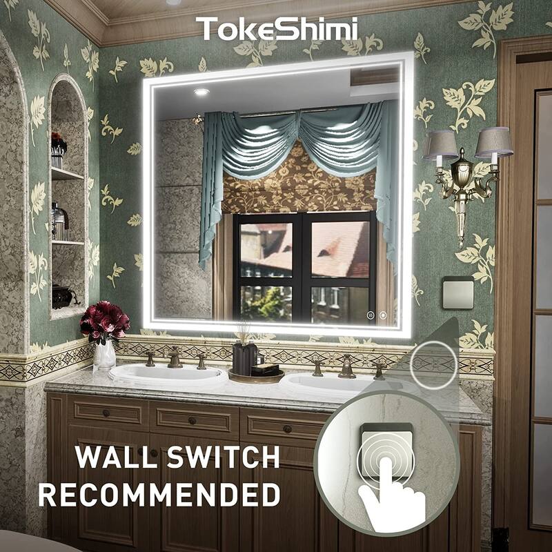 TokeShimi LED Bathroom Vanity Mirror, Anti-Fog Dimmable Wall Mirror