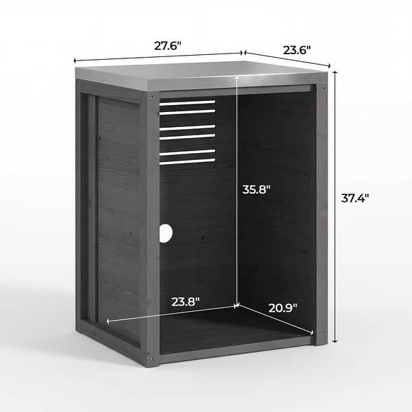 dimension image slide 3 of 13, 100% Solid Wood Outdoor Kitchen Cabinet Set, Modular Patio BBQ Island Sideboard Buffet Pantry