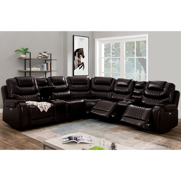 Transitional online leather sectional