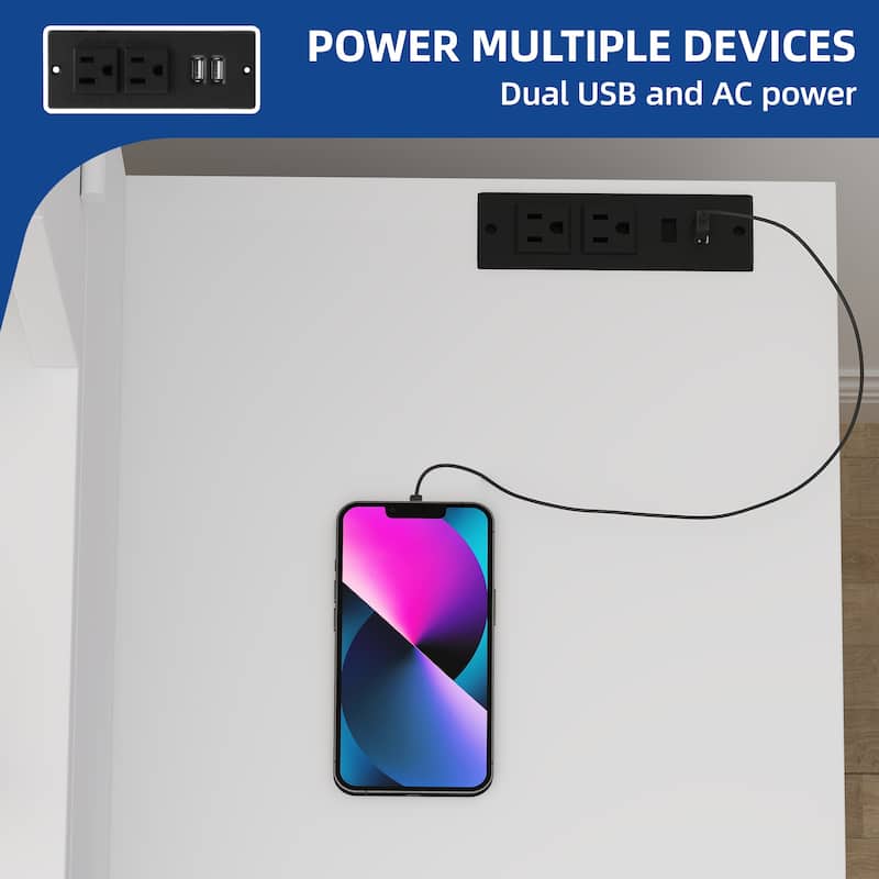 Vanity Desk Makeup Table Light Strip Mirror Dressing - 35.4"L x 15.7"W x 53.5"H