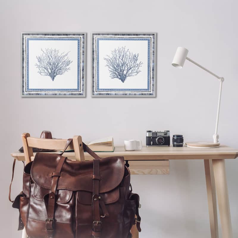 Stupell Maritime Coral Tendrils Framed Giclee Art Design By Lanie Loreth (Set of 2)