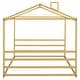 preview thumbnail 21 of 22, Metal House Shape Platform Bed, Black, Queen - Stylish, Sturdy & Safe Design