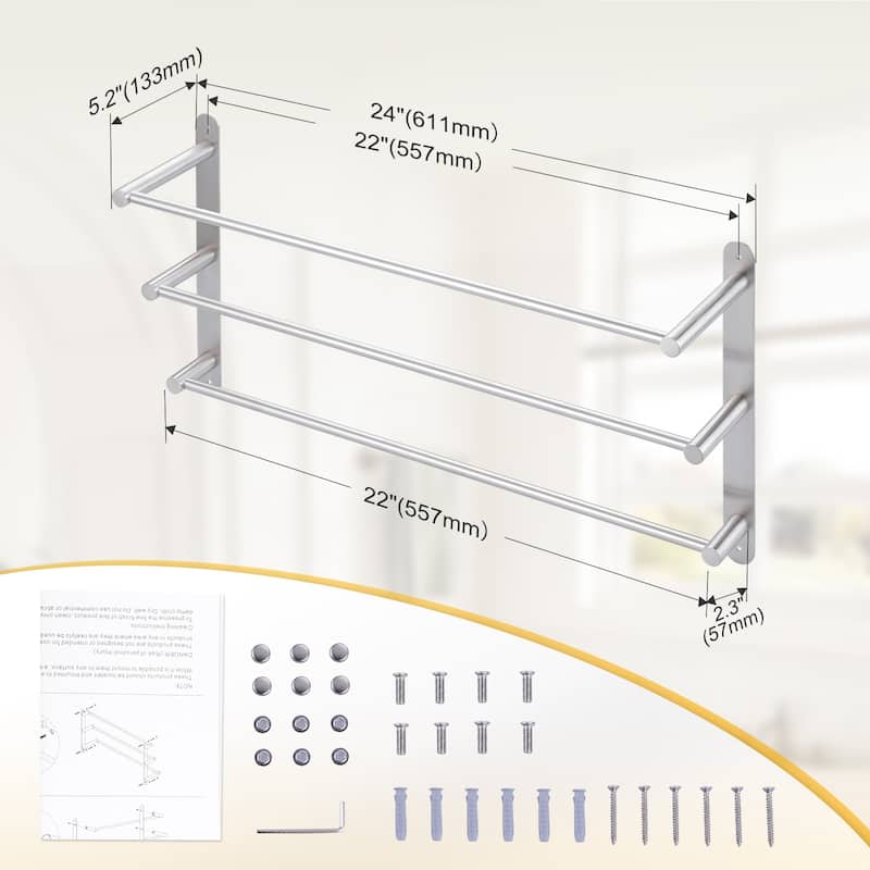 WOWOW Modern 3-Tier Wall Mounted Towel Rack