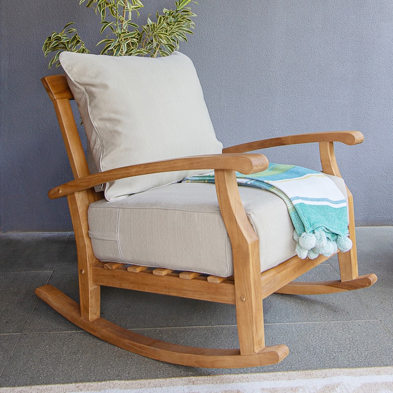 Cambridge Casual Leon 3-piece Teak Patio Chat Set with Cushion