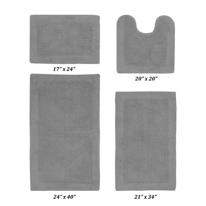 Better Trends Bath Rugs Set 100% Cotton Tufted Soft Water Absorbent Bathroom Rug for Shower, Sink Bath Mats Edge Collection