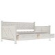 preview thumbnail 7 of 11, Twin Size Wooden Daybed with 2 Drawers, Backrest, Armrests,Cream White