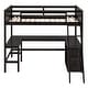 preview thumbnail 16 of 16, Twin Size Loft Bed with Built-in Desk and Shelves, Sturdy Pine Wood Frame