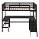 preview thumbnail 33 of 50, Twin Size Wooden Loft Bed With Shelves and Desk for Home