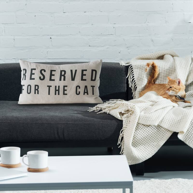 "Reserved for the Cat" Cotton Pillow