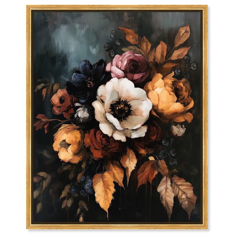 Dark Roses Beauty II Canvas by Art Remedy - 30" x 36" - Gold
