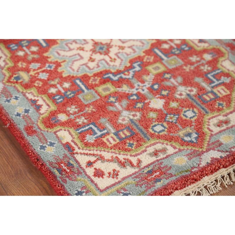 Geometric Kazak Foyer Rug Hand-Knotted Oriental Wool Carpet - 2'0" x 3'0"