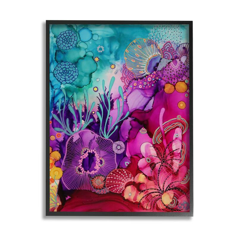 Stupell Abstract Coral Pattern Framed Giclee Art Design by Amy Tieman ...