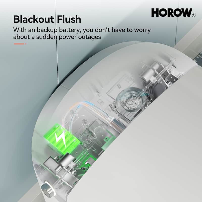 HOROW Tankless Elongated Smart Bidet Toilet with Heated Seat, Warm Water Washing and Remote Control