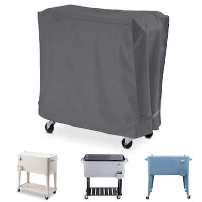 Patio Cooler Cart Cover，Patio Ice Chest Protective Covers for Outdoor Bar Cart - 34"Wx31"Lx19"H