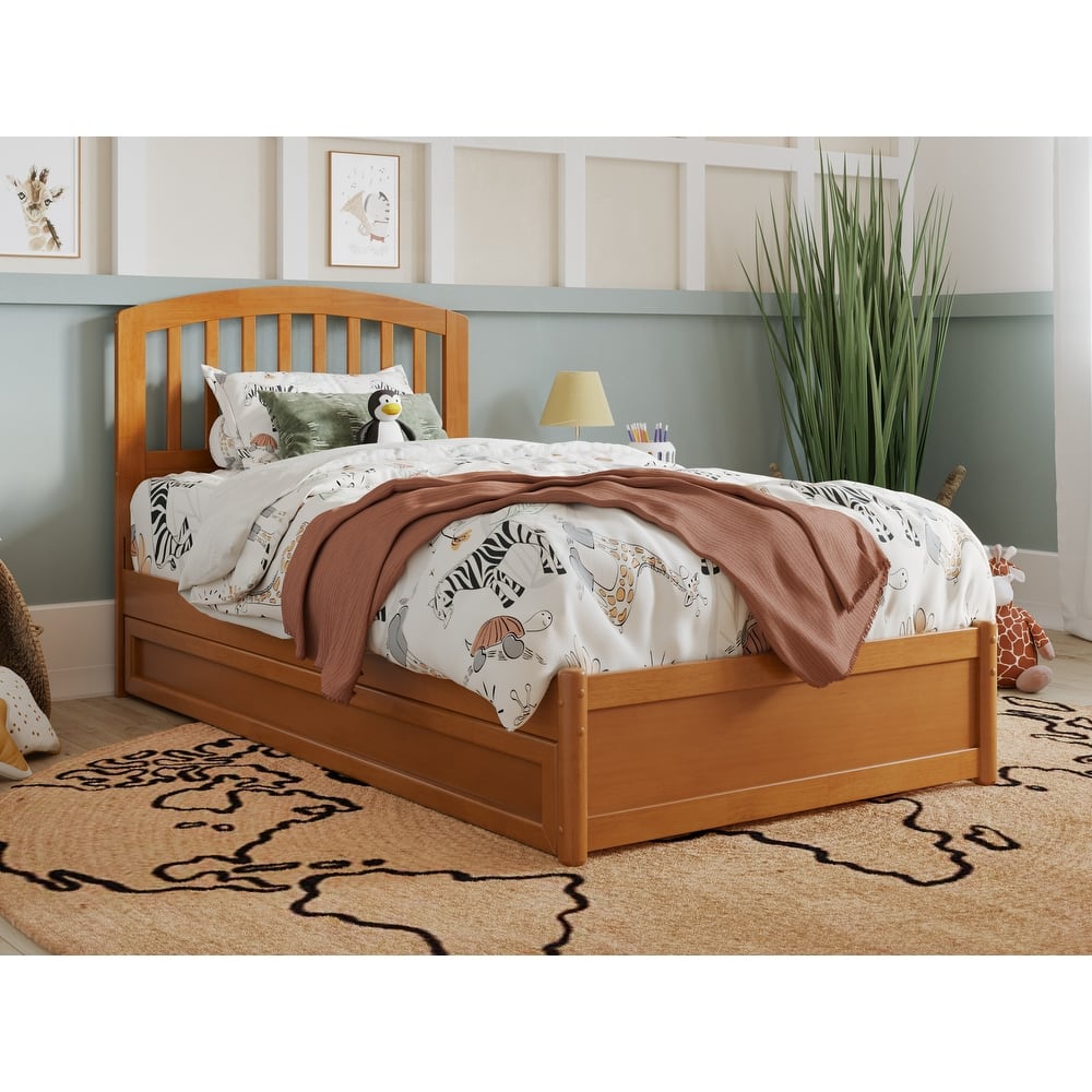 Lucia Platform Bed with Panel Footboard and Twin Trundle