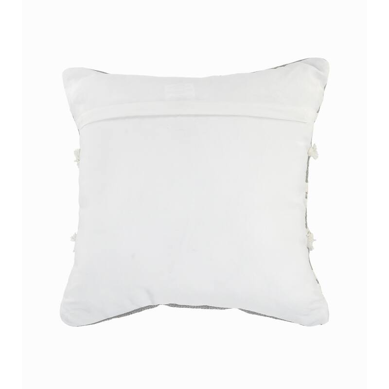Sevita Gray Textured and Tufted Throw Pillow