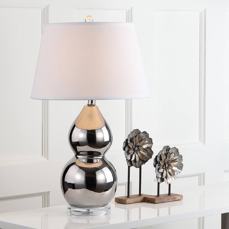 SAFAVIEH Lighting Julianna 26-inch Double Gourd White Table Lamp (Set of 2) - 16"x16"x26.5" - 16"W x 16"D x 27"H