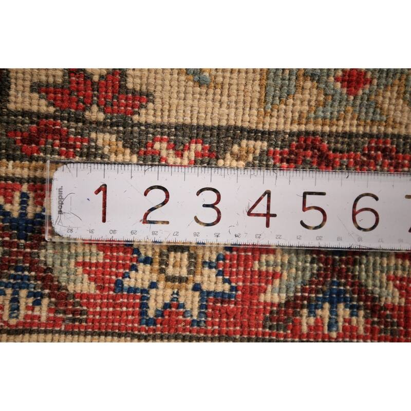 Geometric Kazak Foyer Rug Hand-Knotted Traditional Wool Carpet - 2'0" x 3'0"