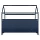 preview thumbnail 23 of 34, Floor Bed Twin Size House Bed Wood House Bed Frame with Storage Bookshelf and Guardrails, Storage Bed for Kids
