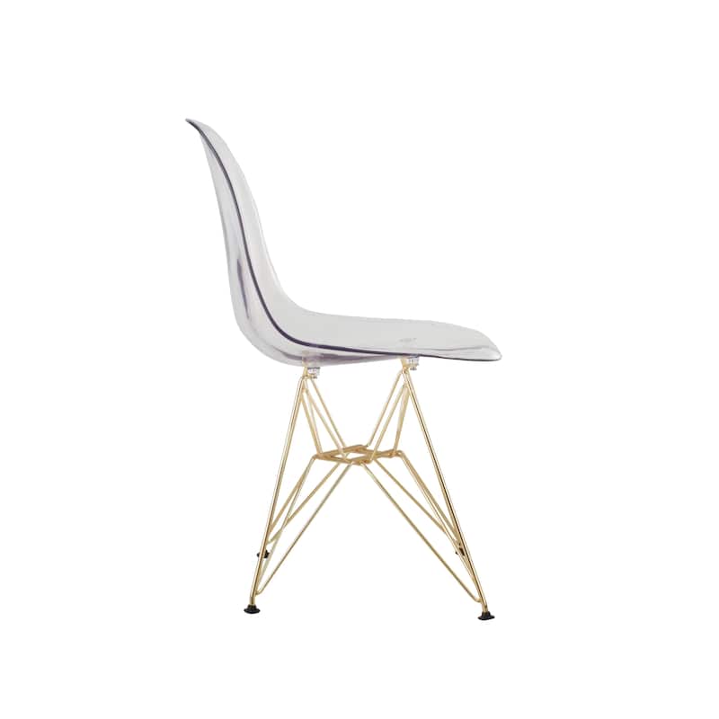 Lamphere Plastic Dining Chair With Gold Legs (Set of 4)