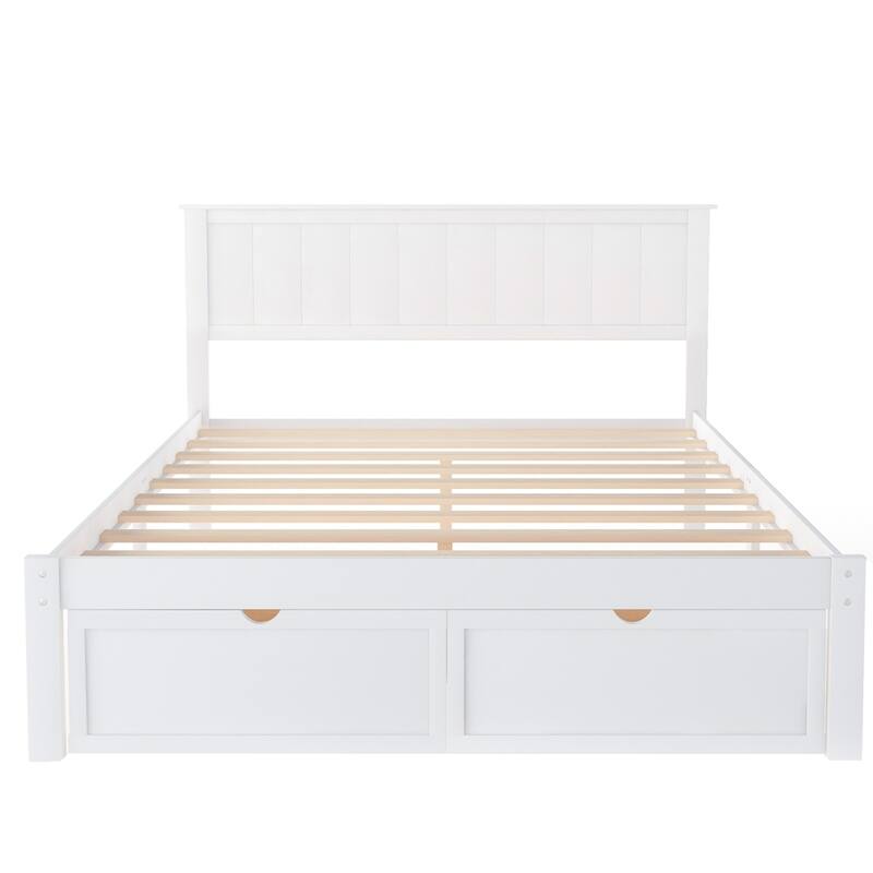 Modern Platform Bed with Under-bed Drawer