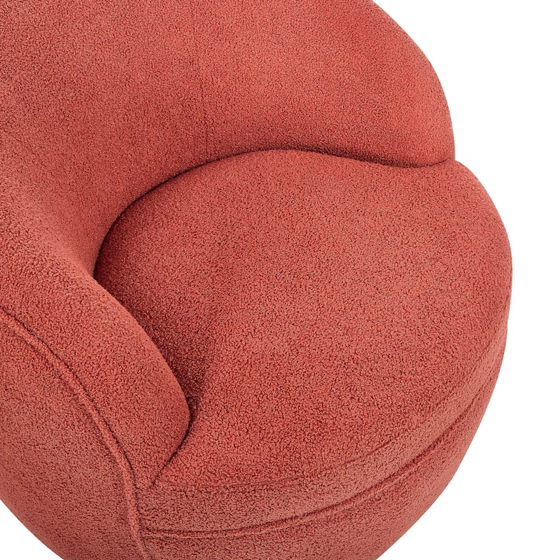 Swivel Single Lounge Sofa Plush Barrel Chair with Thick Foam Padding, Round Armchair Accent Chair Club Chair