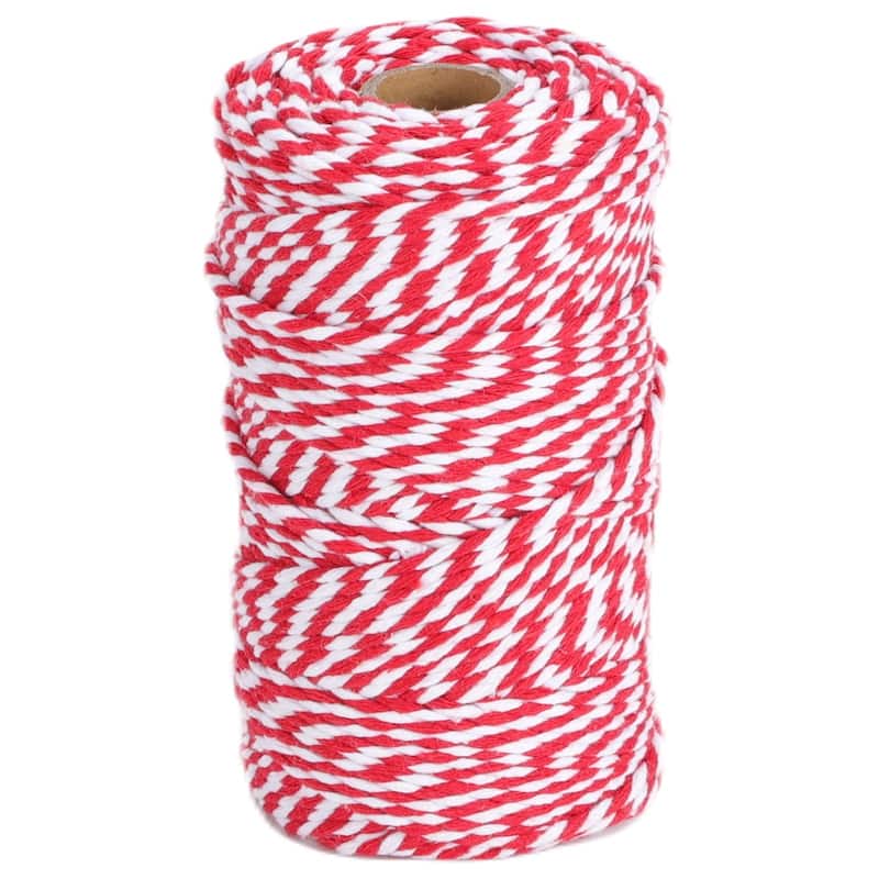 VECELO Red Garden Twine Strong Hemp Rope for Gardening Plant Tie Floristry Crafts Gift Wrapping Packing Decor - 90MM