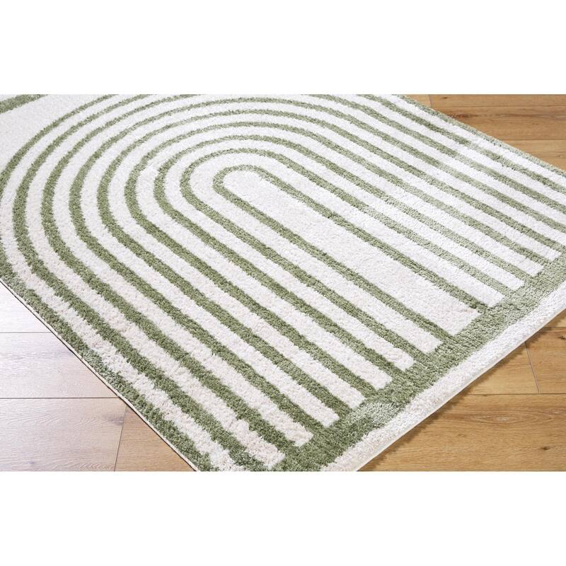 Livabliss Fossay Shag Modern & Contemporary Stripe Washable Area Rug
