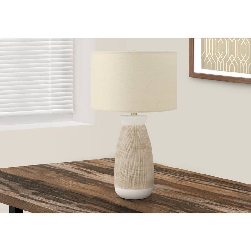 Lighting, 27"h, Table Lamp, Cream Ceramic, Beige Shade, Contemporary