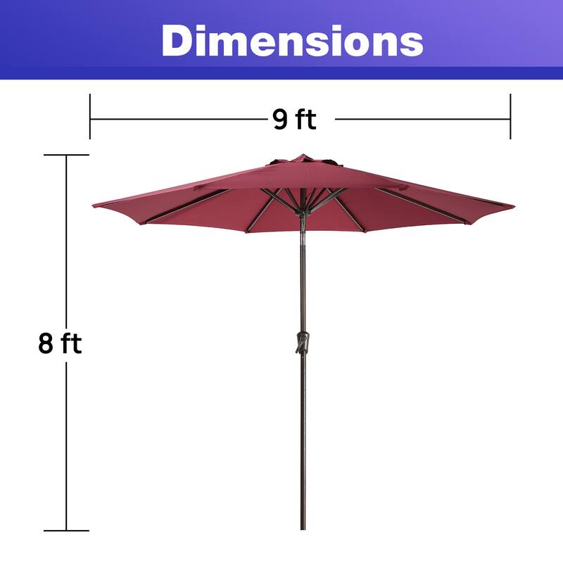 9-foot Patio Umbrella, Base Included