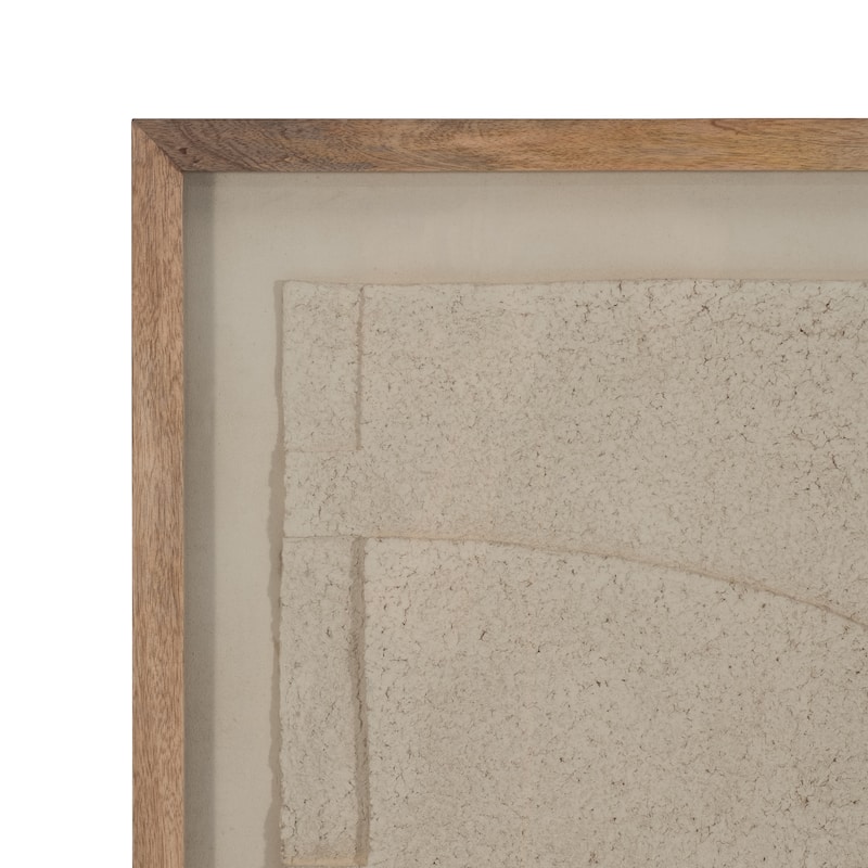 Sagebrook Home 39x50 Off-white Paper Mache Wall Art Framed in Glass - Contemporary Decor for the Modern Home