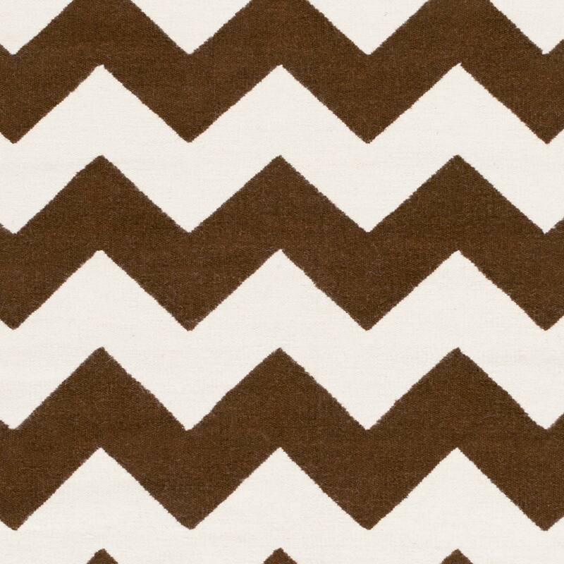 Hand-Woven Zoey Chevron Reverisble Flatweave Wool Rug (2' x 3')