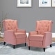 preview thumbnail 41 of 87, Debora Wingback Button Tufted Push-back Recliners (Set of 2) PINK