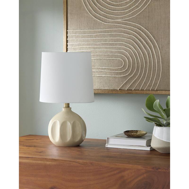 Livabliss Bellune Global Accent Table Lamp - 15"H x 10"W x 10"D - Cream