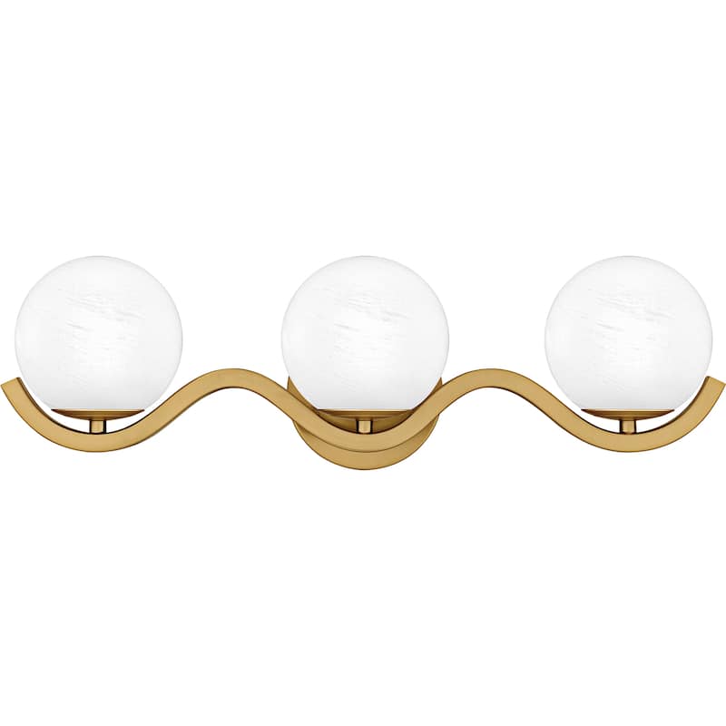 Spherical 3-Light Aged Brass Bath Light