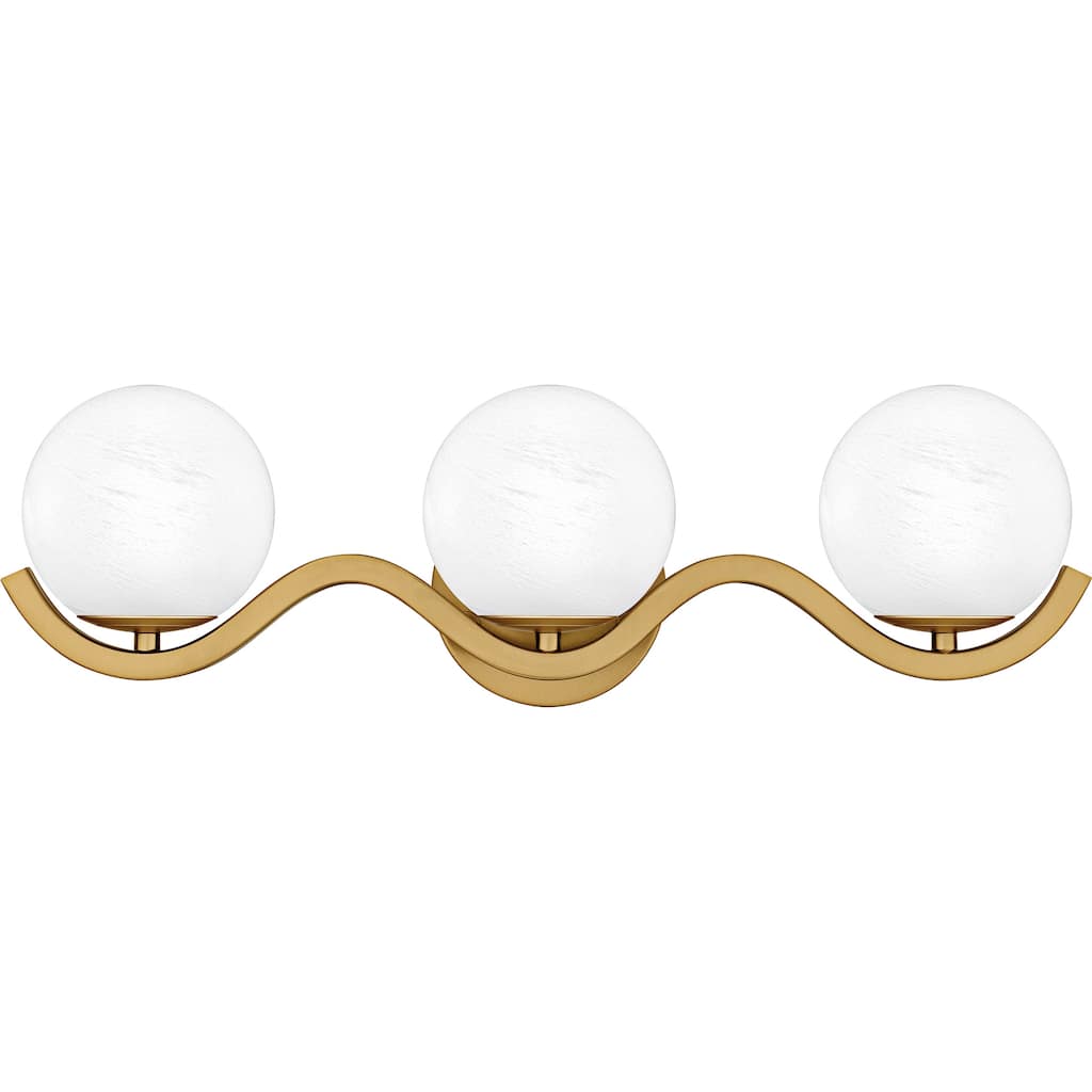 Spherical 3-Light Aged Brass Bath Light