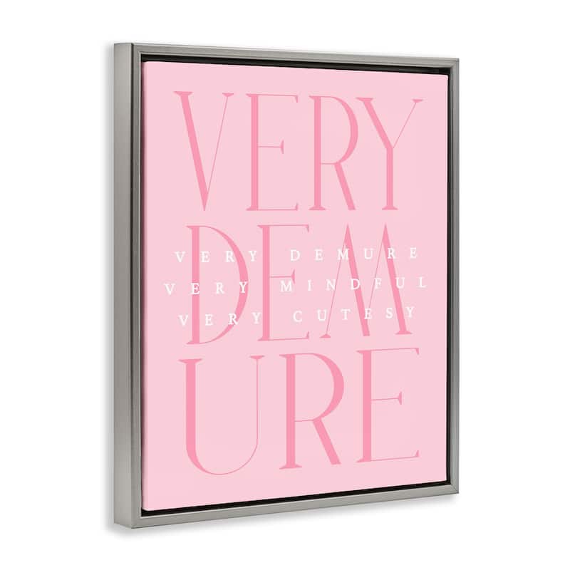 Stupell Elegant Pastel Very Demure Framed Floater Canvas Wall Art Design By Lil' Rue