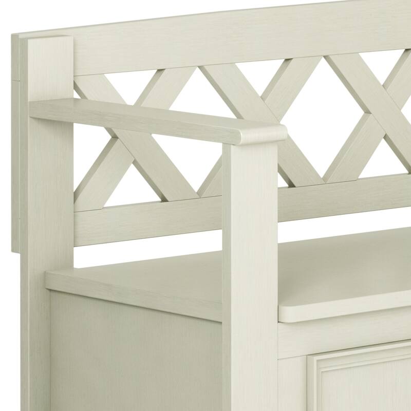 WYNDENHALL Halifax 48 inch Wide Solid Wood Transitional Entryway Bench - 48 Inches wide