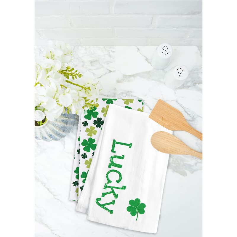 Lucky Clover Kitchen Dishtowels Set of 2