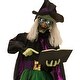 preview thumbnail 8 of 7, 6-ft. Standing Witch, Indoor/Covered Outdoor Halloween Decoration, LED White Eyes, Poseable, Magda the Mad