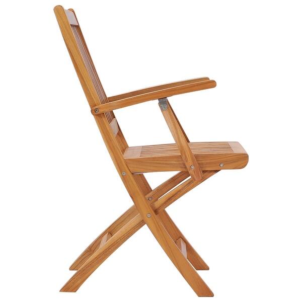 Shop Chic Teak Santa Barbara Teak Wood Outdoor Patio Folding Arm Chair Set Of 2 Overstock 31292445