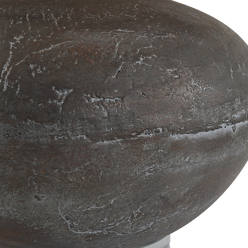 Stone Table Lamp with Tapered Shade - 18.75" - Black