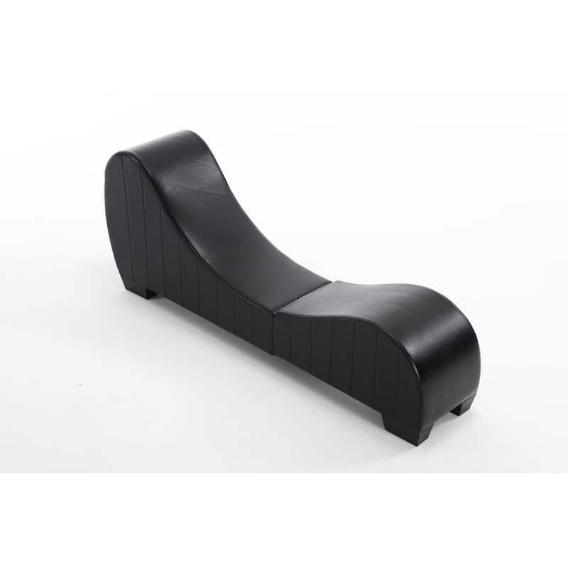 Factory Direct Yoga Chaise Lounge Collection for Stretching & Relaxation Modern Faux Leather Curved Sofa